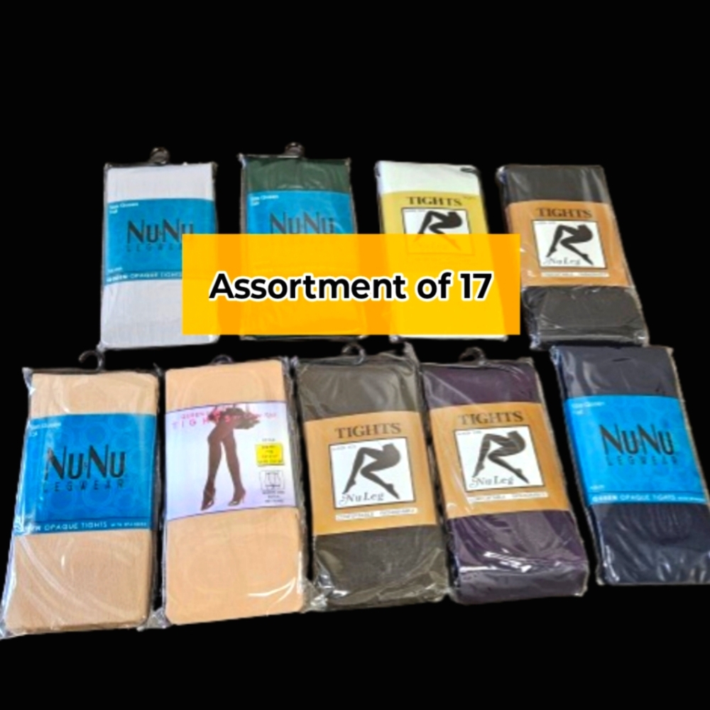 Thrifty Reseller Box of 17 NWT High Fashion Tights;Free Shipping